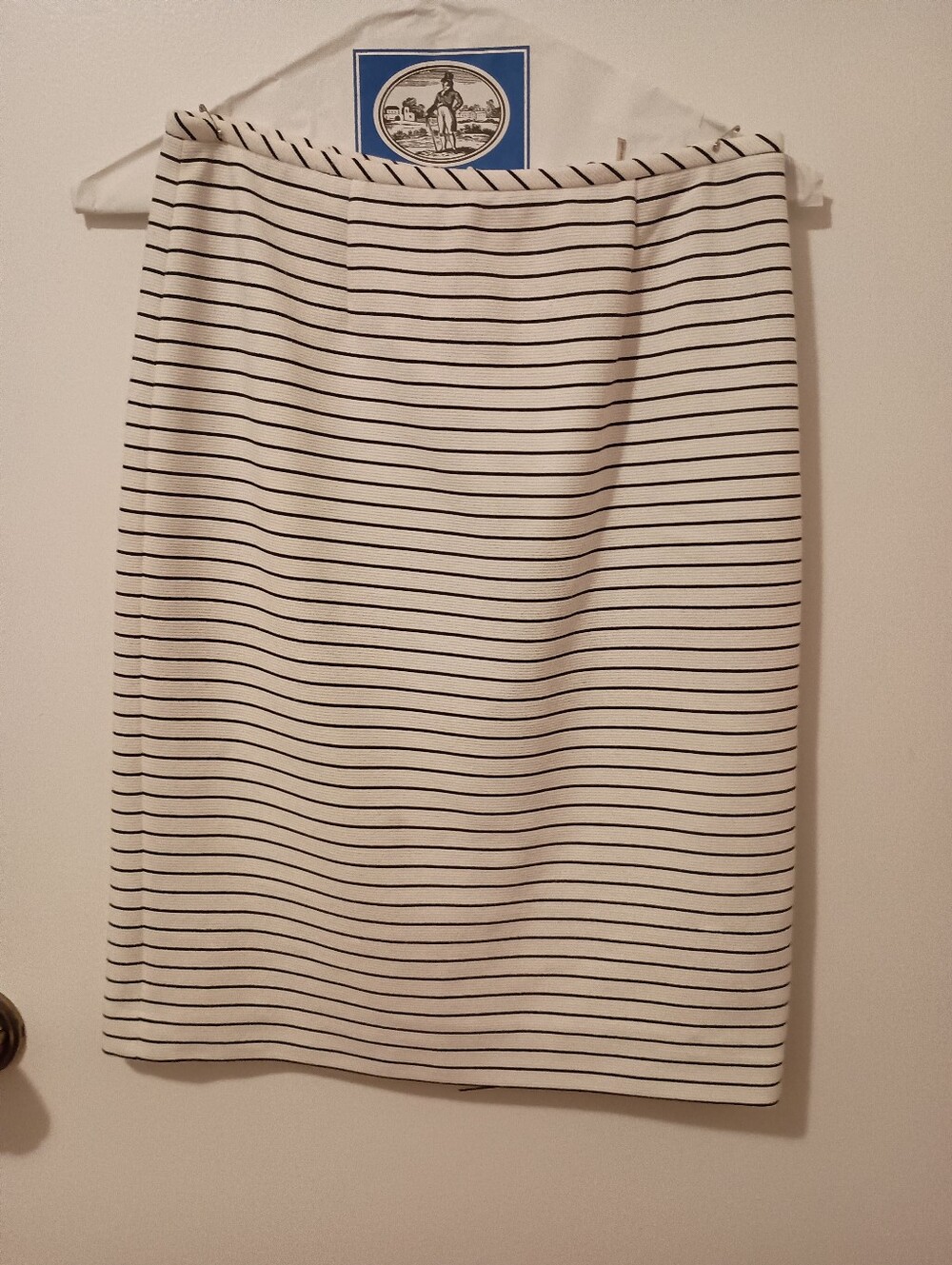 Calvin Klein Black and White Striped Pencil Skirt